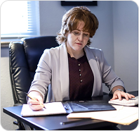 Student studying at a desk
