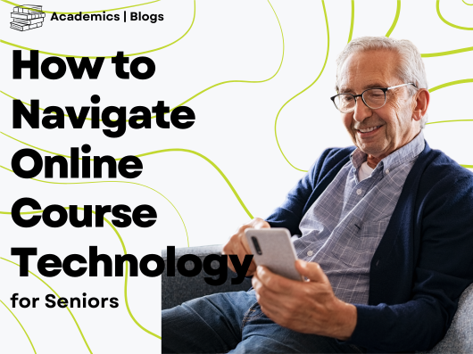 Navigating online course tech title card