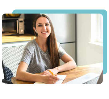 Caregiver student looking at FAQs